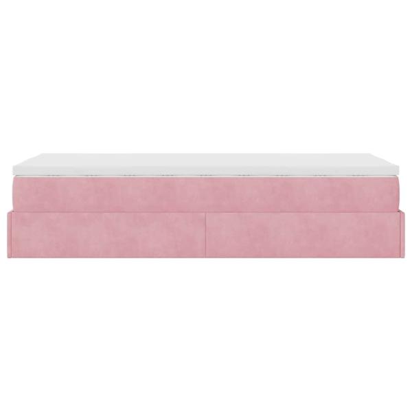 Ottoman-Bett mit Matratze Rosa 90x200 cm Samt
