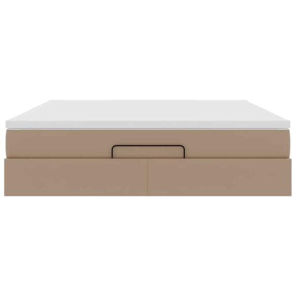Ottoman-Bett mit Matratze Cappuccino-Braun 180x200cm Kunstleder