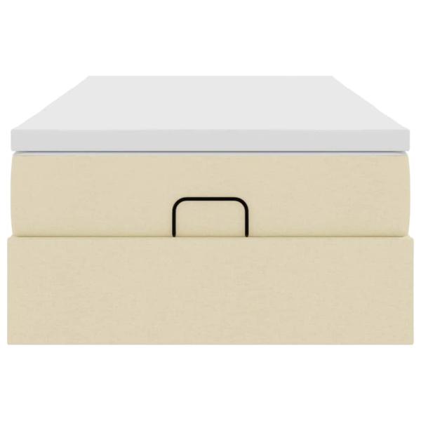 Ottoman-Bett mit Matratze Creme 80x200 cm Stoff
