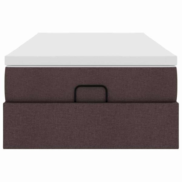 Ottoman-Bett mit Matratze Dunkelbraun 100x200 cm Stoff