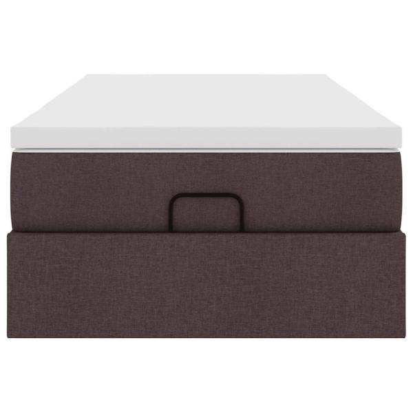Ottoman-Bett mit Matratze Dunkelbraun 90x200 cm Stoff