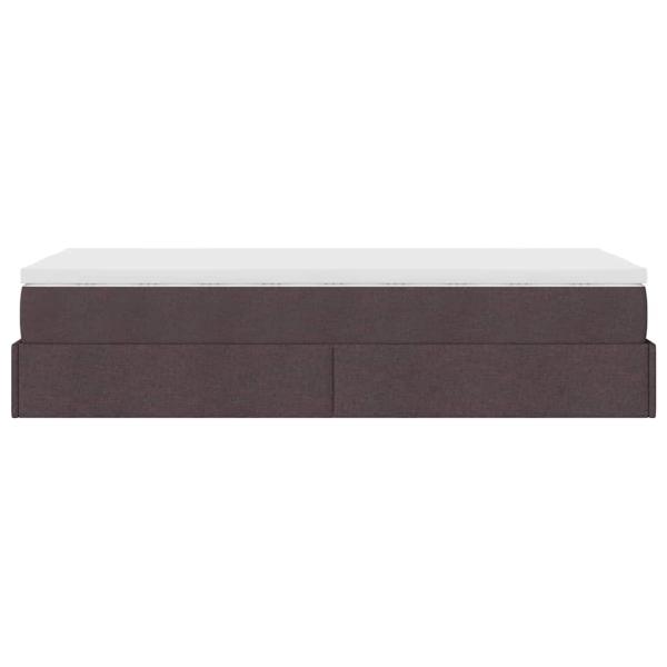 Ottoman-Bett mit Matratze Dunkelbraun 90x190 cm Stoff