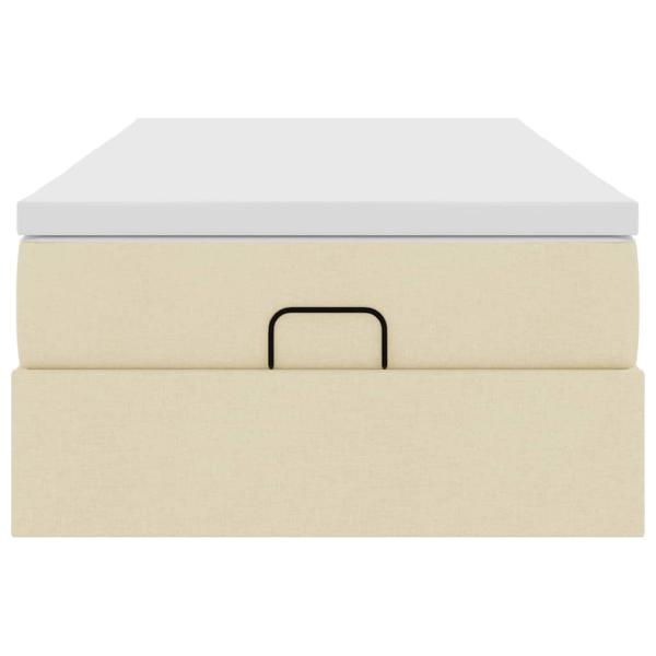 Ottoman-Bett mit Matratze Creme 90x190 cm Stoff