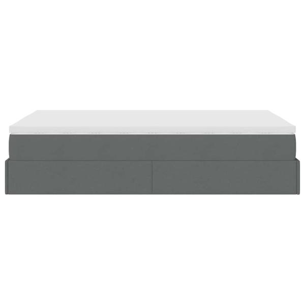Ottoman-Bett mit Matratze Dunkelgrau 120x200 cm Stoff