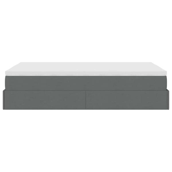 Ottoman-Bett mit Matratze Dunkelgrau 120x190 cm Stoff