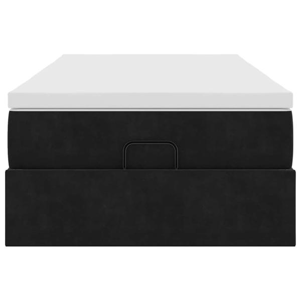 Ottoman-Bett mit Matratze Schwarz 90x200 cm Samt