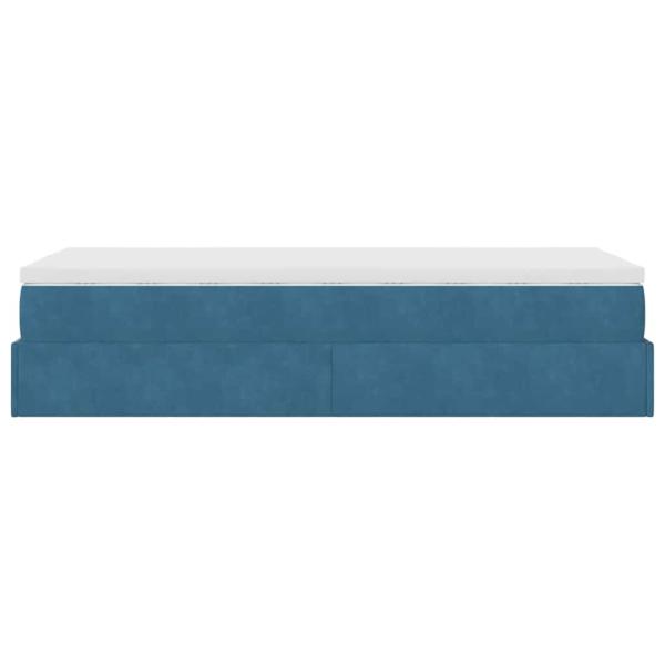 Ottoman-Bett mit Matratze Dunkelblau 90x200 cm Samt