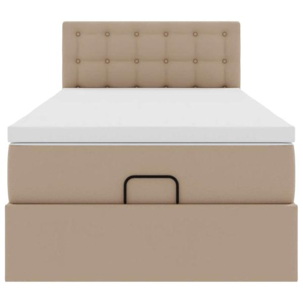 Ottoman-Bett mit Matratze Cappuccino-Braun 100x200cm Kunstleder