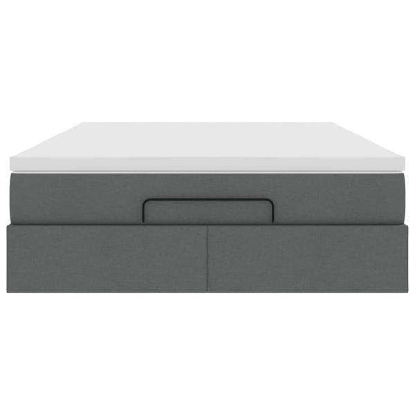 Ottoman-Bett mit Matratze Dunkelgrau 140x200 cm Stoff