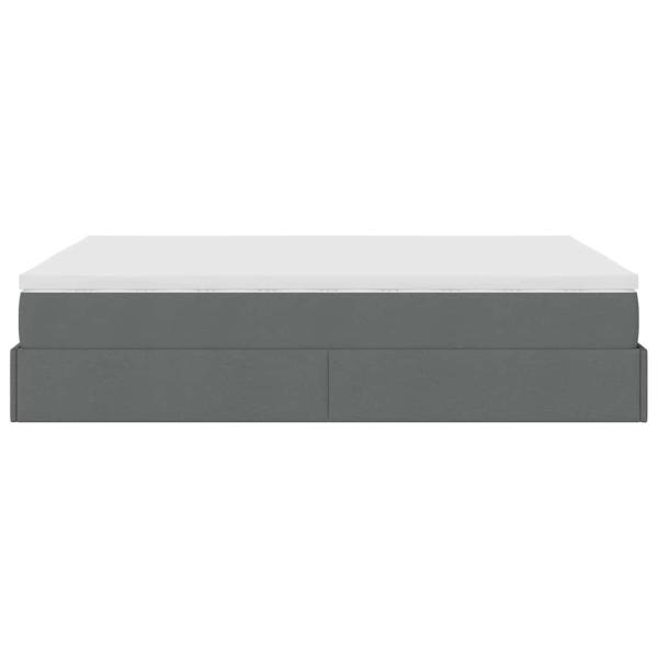 Ottoman-Bett mit Matratze Dunkelgrau 140x200 cm Stoff