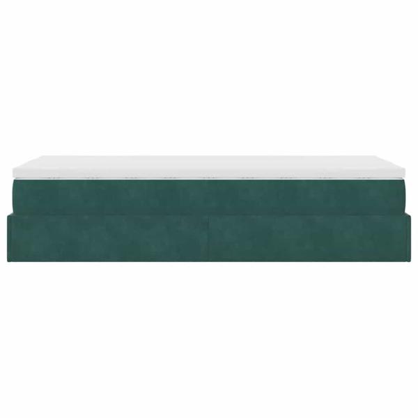 Ottoman-Bett mit Matratze Dunkelgrün 90x190 cm Samt