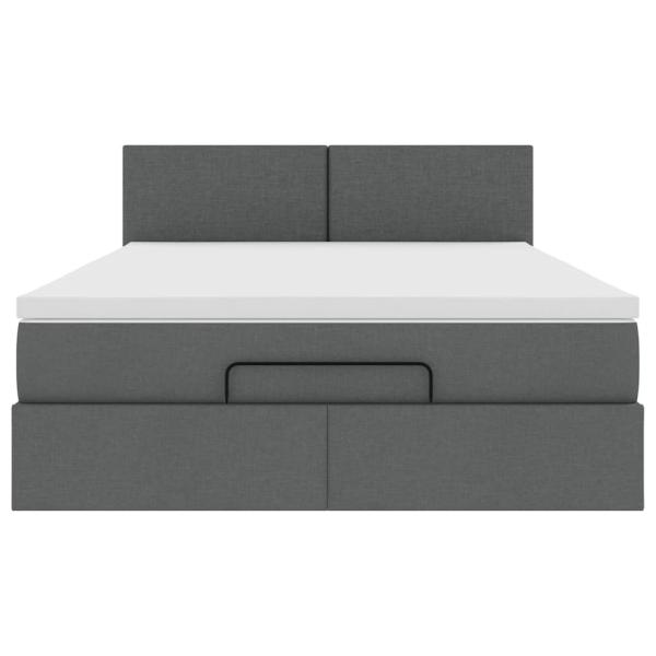 Ottoman-Bett mit Matratze Dunkelgrau 140x200 cm Stoff
