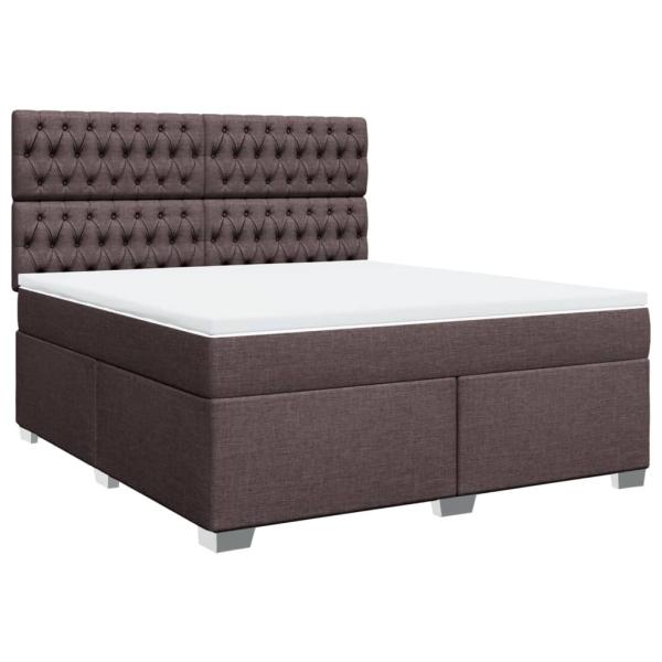 ARDEBO.de - Boxspringbett mit Matratze Dunkelbraun 180x200 cm Stoff