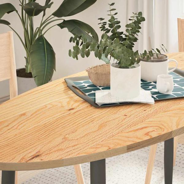 ARDEBO.de - Tischplatte 140x60x2 cm Massivholz Eiche Oval