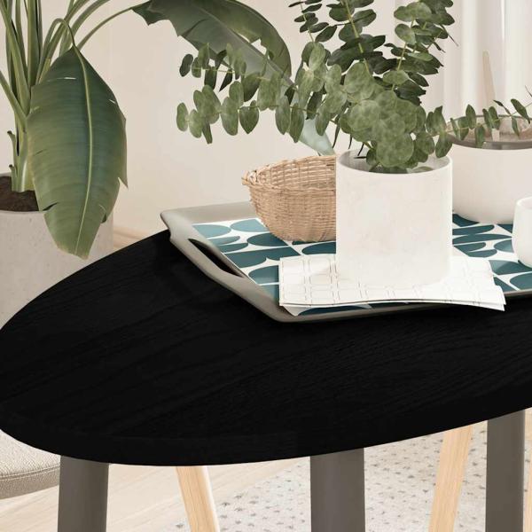 ARDEBO.de - Tischplatte Dunkelbraun 100x50x2 cm Massivholz Eiche Oval
