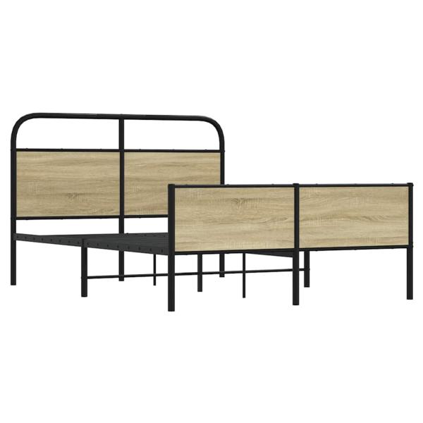 ARDEBO.de - Bettgestell ohne Matratze 135x190 cm Sonoma-Eiche Holzwerkstoff