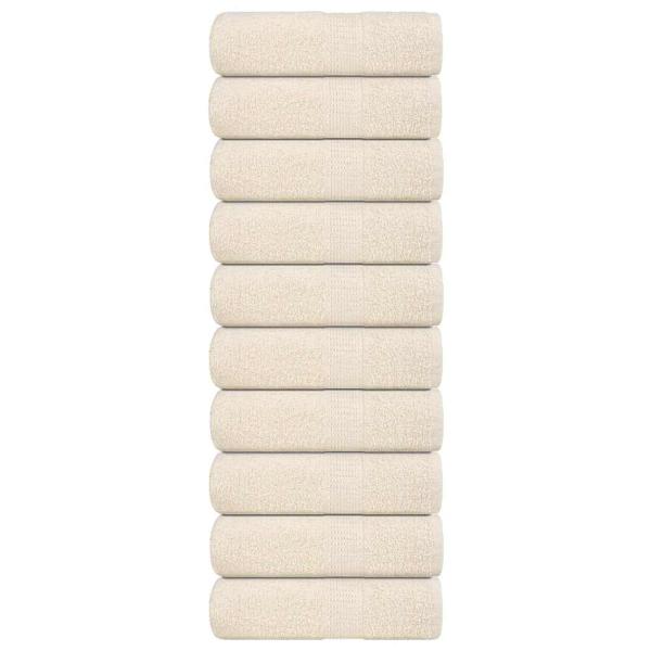 ARDEBO.de - Seiftücher 10 Stk. Creme 30x30 cm 360 g/m² 100% Baumwolle