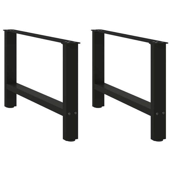 ARDEBO.de - Couchtischbeine Schwarz 2 Stk. 70x(42-43) cm Stahl