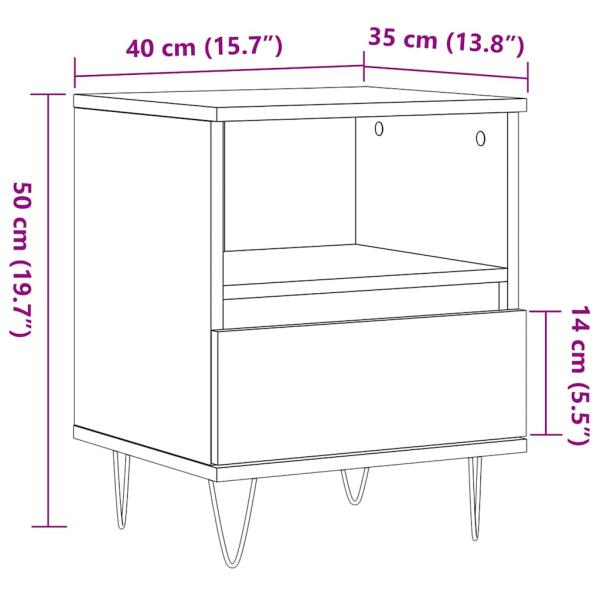 Nachttisch Altholz-Optik 40x35x50 cm Holzwerkstoff
