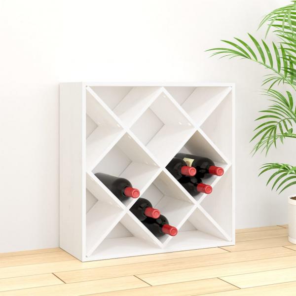 ARDEBO.de - Weinregal Weiß 62x25x62 cm Massivholz Kiefer
