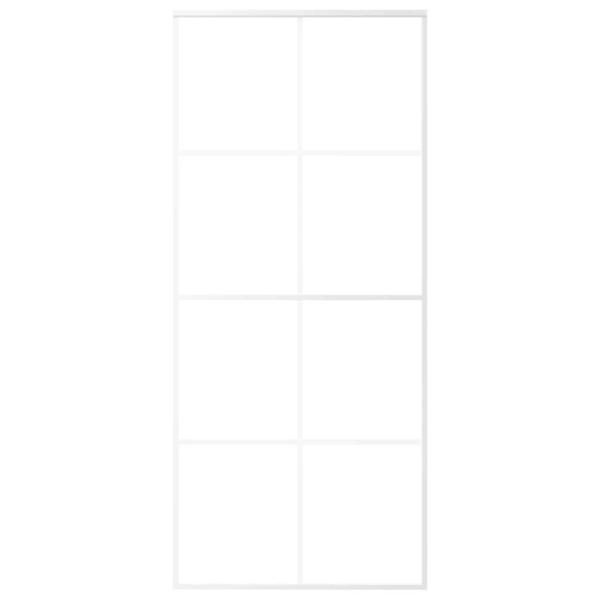 Schiebetür ESG-Glas und Aluminium 90x205 cm Weiß