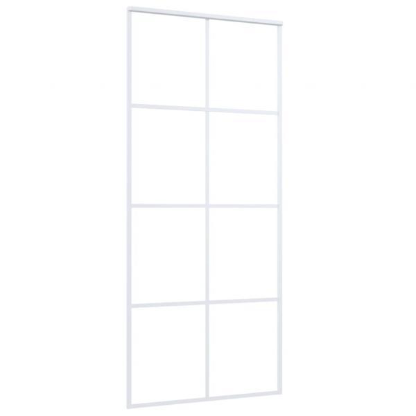 Schiebetür ESG-Glas und Aluminium 90x205 cm Weiß