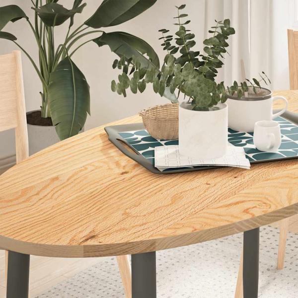 ARDEBO.de - Tischplatte 120x60x2 cm Massivholz Eiche Oval