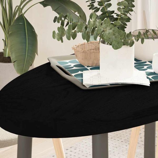 ARDEBO.de - Tischplatte Dunkelbraun 100x50x4 cm Massivholz Eiche Oval