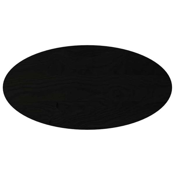 Tischplatte Dunkelbraun 100x50x4 cm Massivholz Eiche Oval