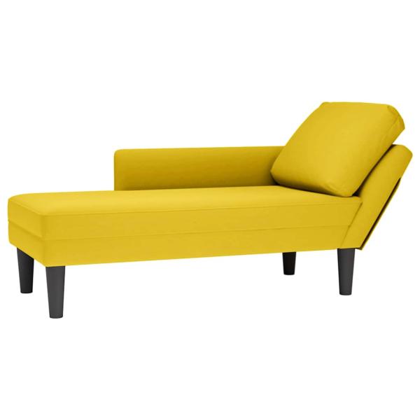 ARDEBO.de - Chaiselongue mit Kissen und Rechter Armlehne Gelb Samt