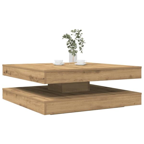 ARDEBO.de - Couchtisch 360-Grad Drehbar Artisan-Eiche 90x90x34,5 cm
