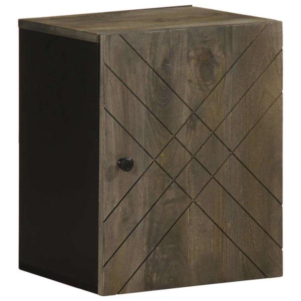 ARDEBO.de - Bad-Wandschrank Schwarz 38x33x48 cm Massivholz Mango