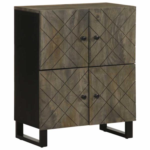 ARDEBO.de - Sideboard Schwarz 60x33x75 cm Massivholz Mango