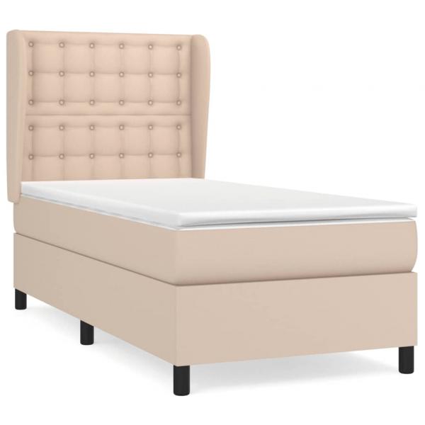 ARDEBO.de - Boxspringbett Matratze Cappuccino-Braun 100x200cm Kunstleder