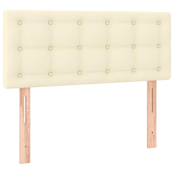 Boxspringbett mit Matratze Creme 100x200 cm Kunstleder