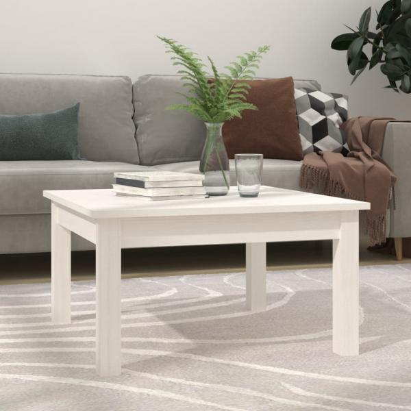 ARDEBO.de - Couchtisch Weiß 55x55x30 cm Massivholz Kiefer