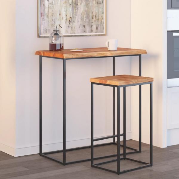 ARDEBO.de - Tischplatte 60x60x2,5 cm Quadratisch Akazienholz Naturkante