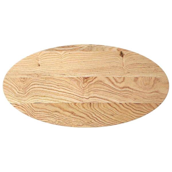 Tischplatte 100x50x2 cm Massivholz Eiche Oval