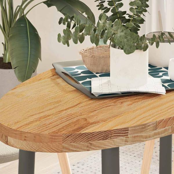 ARDEBO.de - Tischplatte Hellbraun 100x50x4 cm Massivholz Eiche Oval