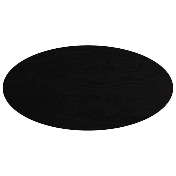 Tischplatte Dunkelbraun 120x60x4 cm Massivholz Eiche Oval