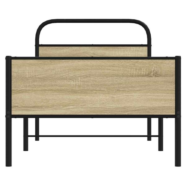Bettgestell ohne Matratze 75x190 cm Sonoma-Eiche Holzwerkstoff
