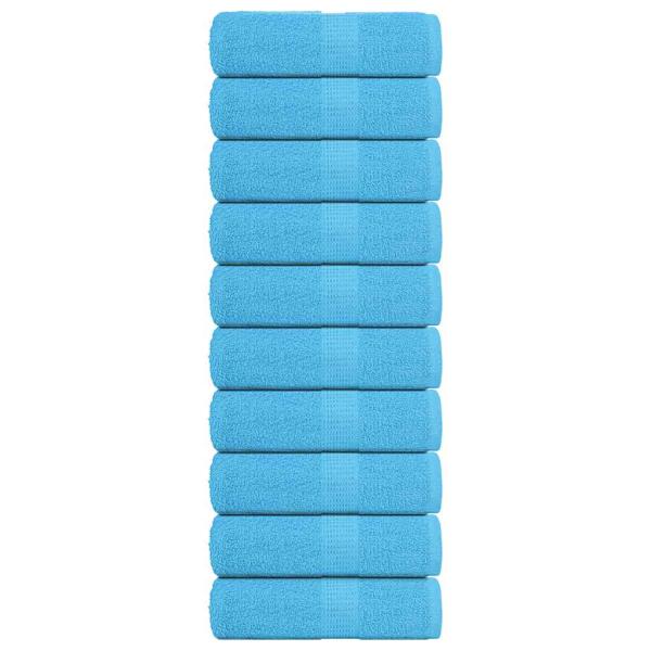 ARDEBO.de - Gästetücher 10 Stk. Türkis 30x50 cm 360 g/m² 100% Baumwolle