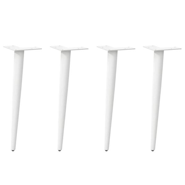 ARDEBO.de - Couchtischbeine Konische Form 4 Stk. Weiß 42-43 cm Stahl