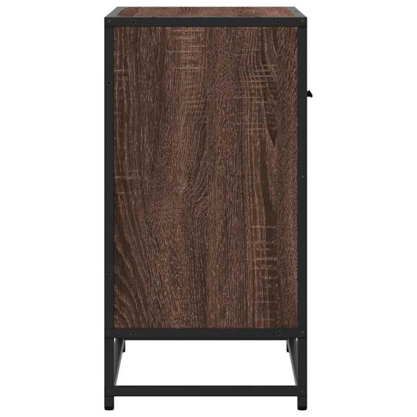Nachttisch Braun Eichen-Optik 60x31x60 cm Holzwerkstoff Metall