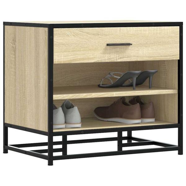 ARDEBO.de - Schuhbank Sonoma-Eiche 60x40x53,5 cm Holzwerkstoff und Metall