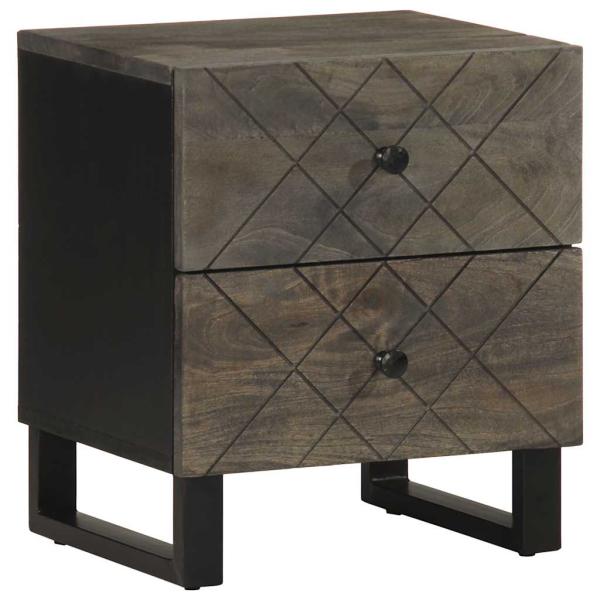ARDEBO.de - Nachttisch Schwarz 40x33x46 cm Massivholz Mango
