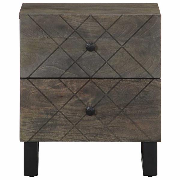 Nachttisch Schwarz 40x33x46 cm Massivholz Mango