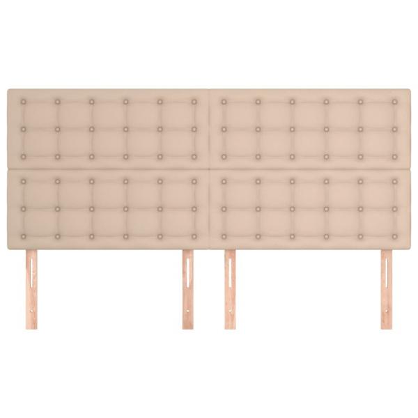Kopfteile 4 Stk. Cappuccino-Braun 100x5x78/88 cm Kunstleder