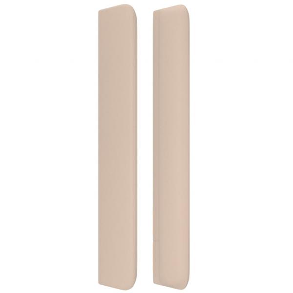 Kopfteil mit Ohren Cappuccino-Braun 203x16x118/128cm Kunstleder