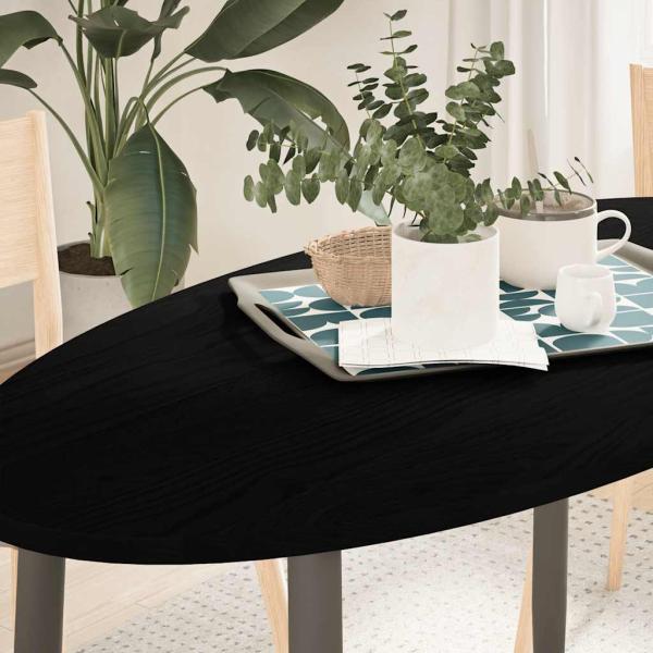 ARDEBO.de - Tischplatte Dunkelbraun 120x60x2 cm Massivholz Eiche Oval
